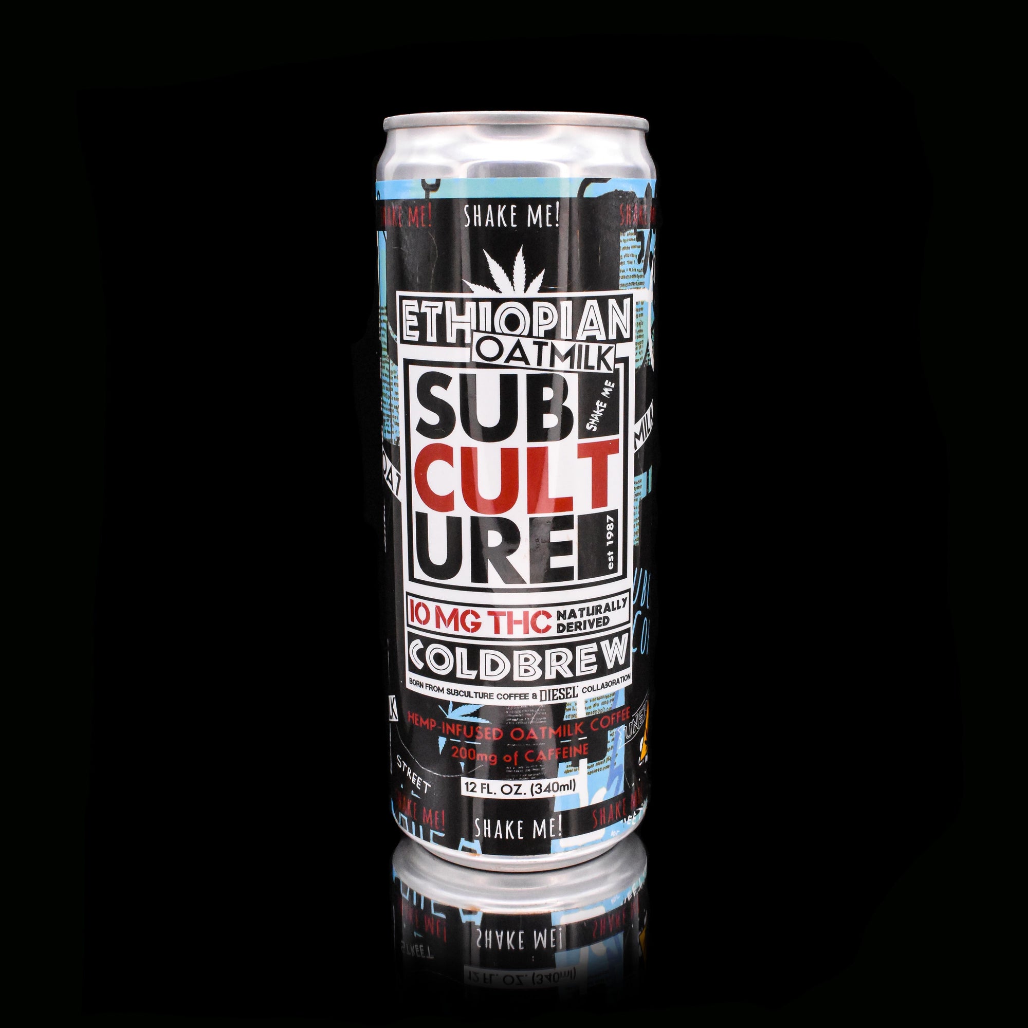 10mg THC Oat Milk Latte 12-pack cold brew — Subculture Coffee, Colorado hemp